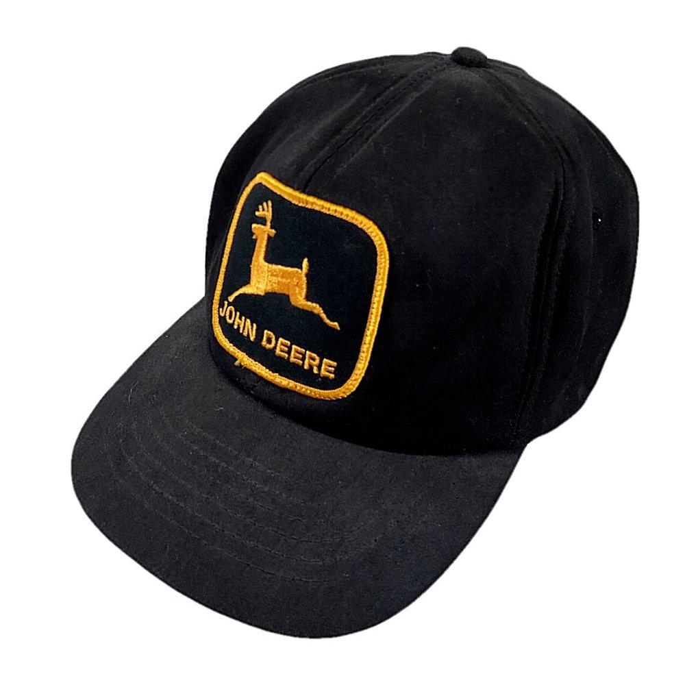 John Deere 6 Panel Swingster Snapback Hat Patch Yellow Black Made in USA - Picture 1 of 7